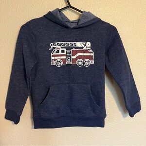 Jumping Beans Boys Size 7 L Navy Fire Truck Hoodie